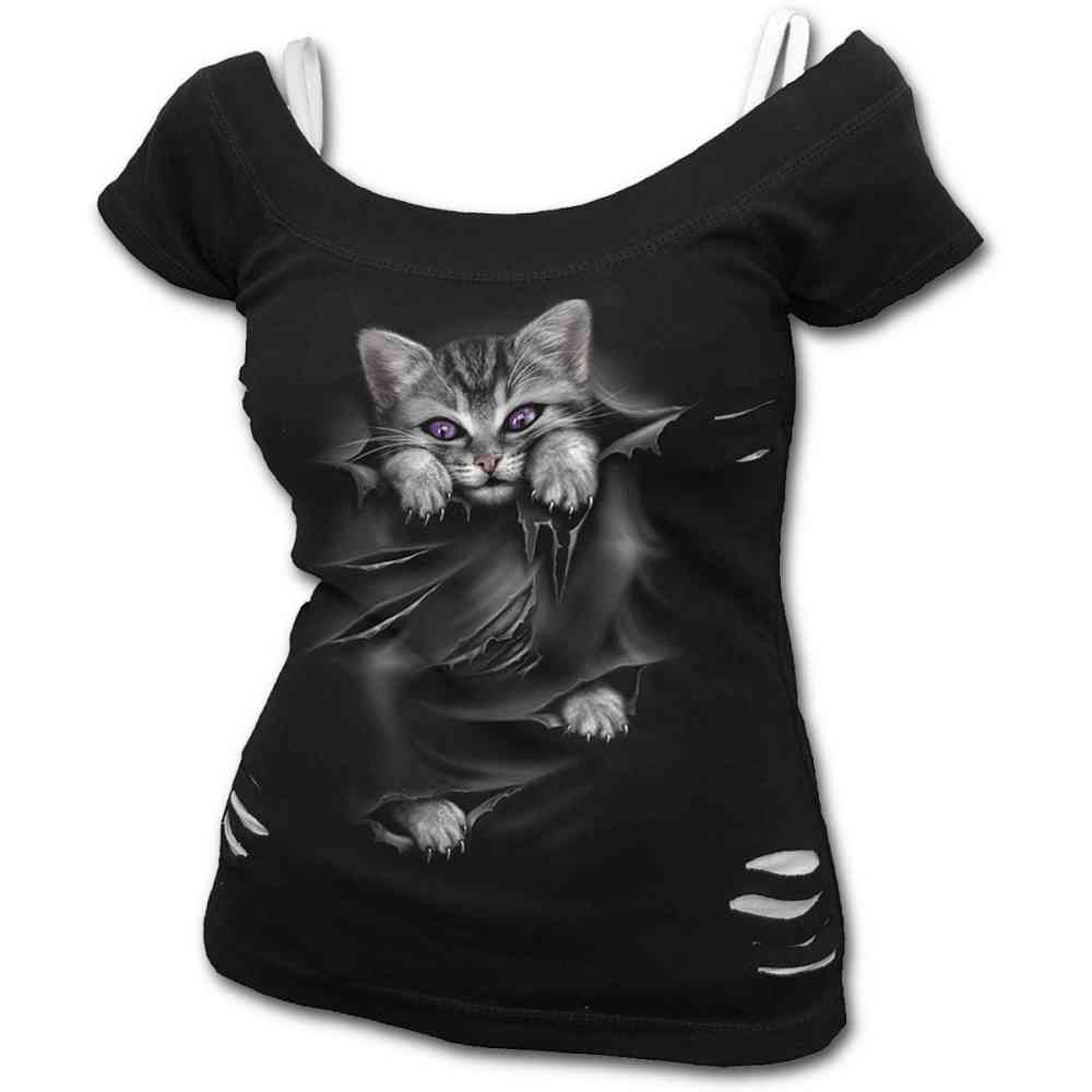 Spiral - BRIGHT EYES Top - Noir
